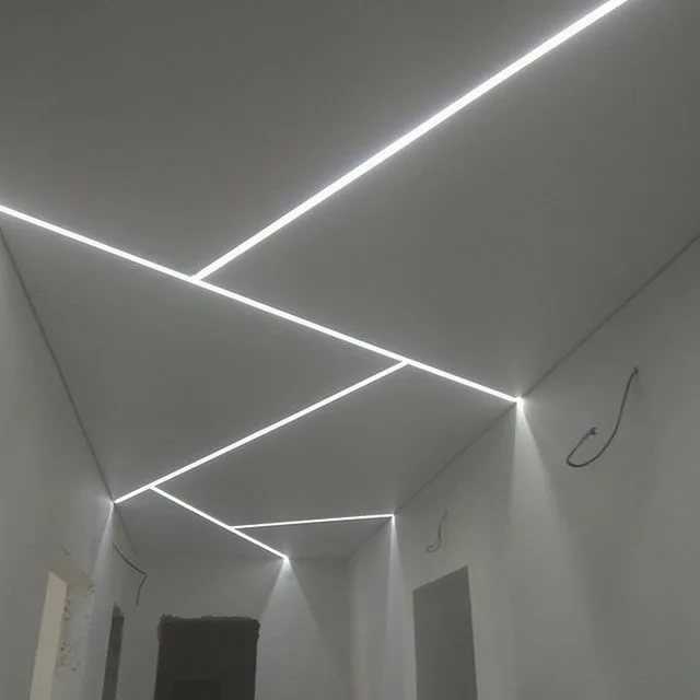 Подсветка натяжного потолка светодиодной лентой изнутри